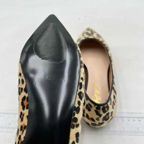FOWT Women Comfortable Slip On Pointed Toe Flat Heel Pumps Flats Leopard Shoes - Picture 6 of 8